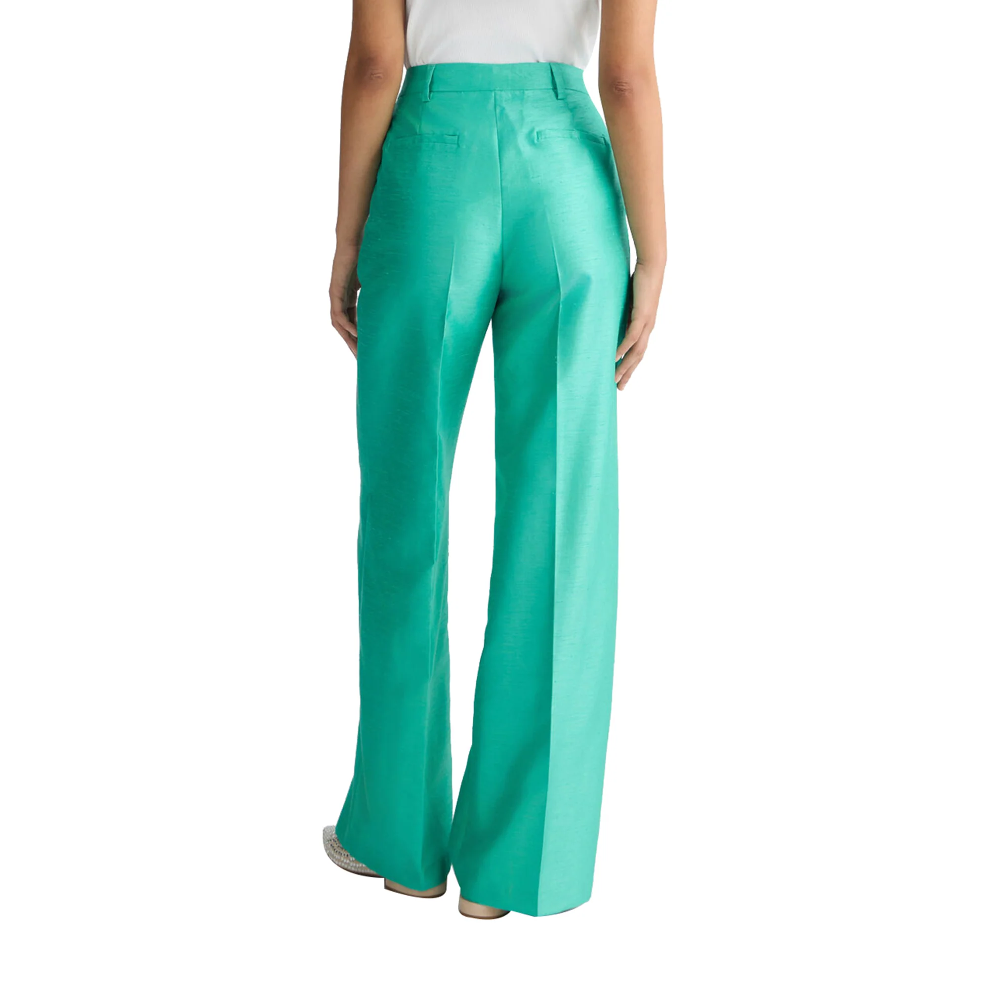 Pantaloni lunghi Donna in shantung verde - immagine 4