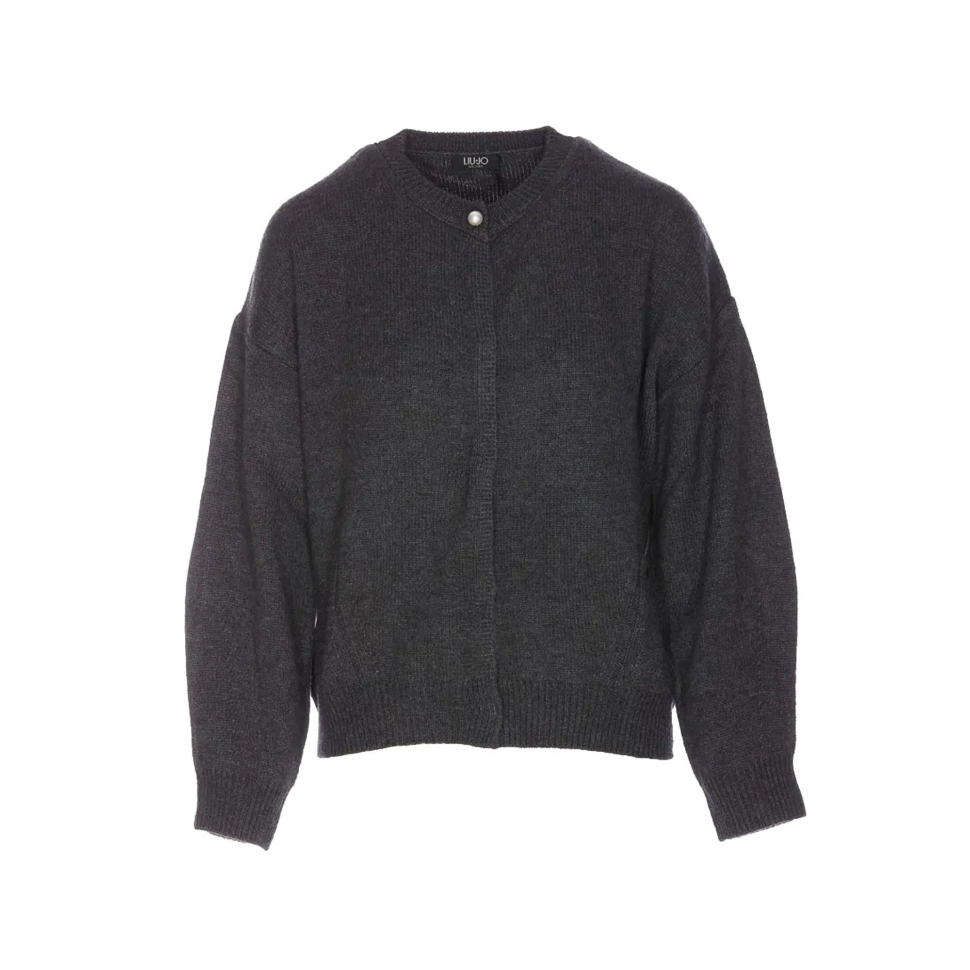 Cardigan Donna tinta unita con perla - immagine 2