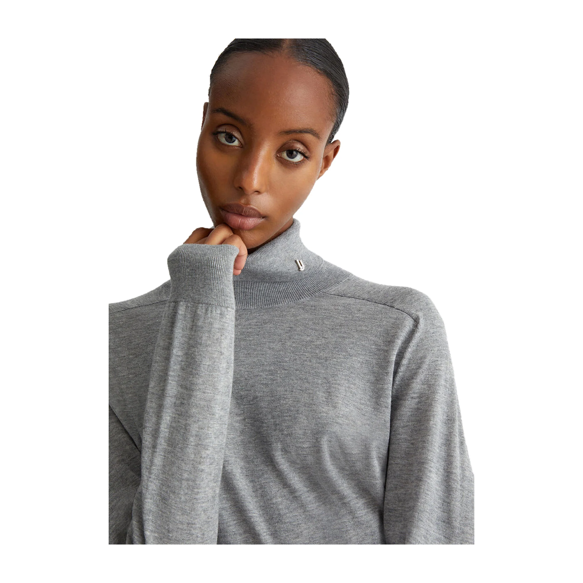 Dolcevita Donna in cotone e cashmere Grigio - immagine 6