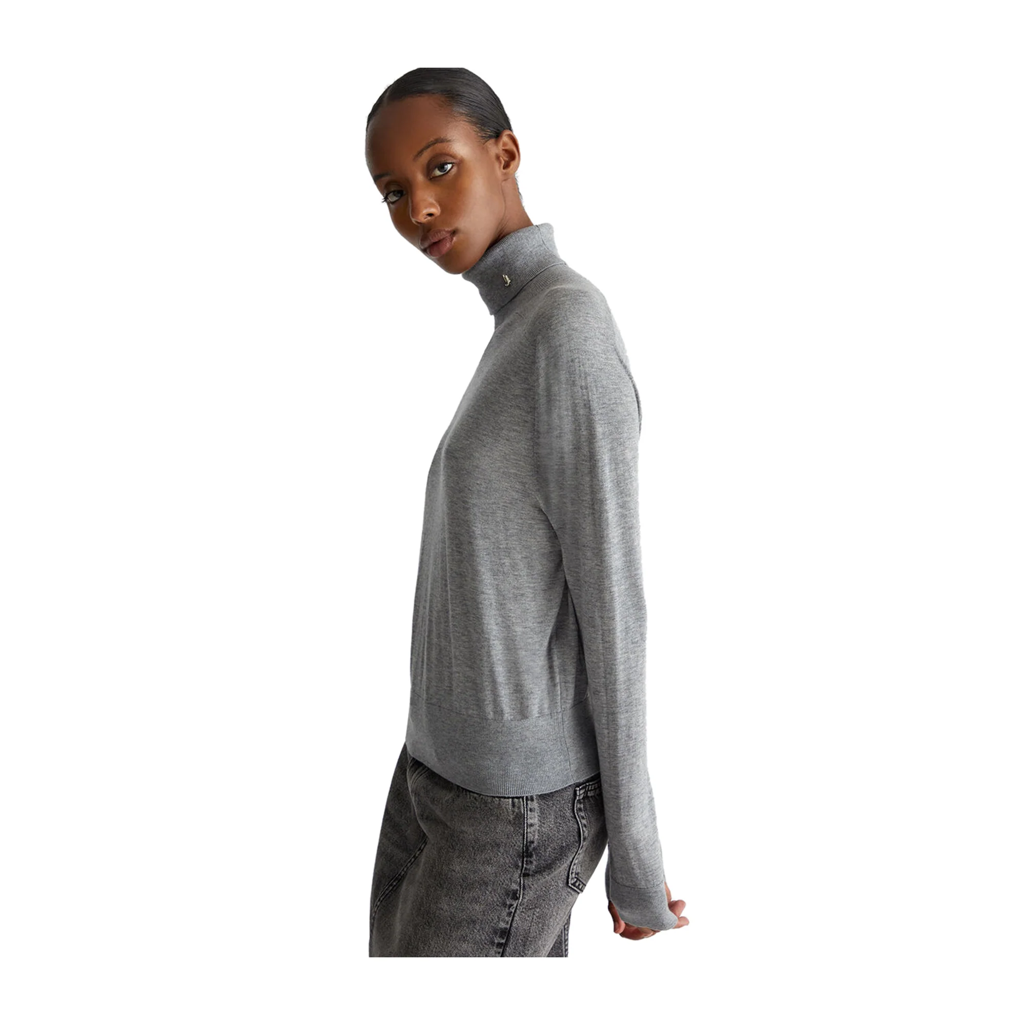 Dolcevita Donna in cotone e cashmere Grigio - immagine 4