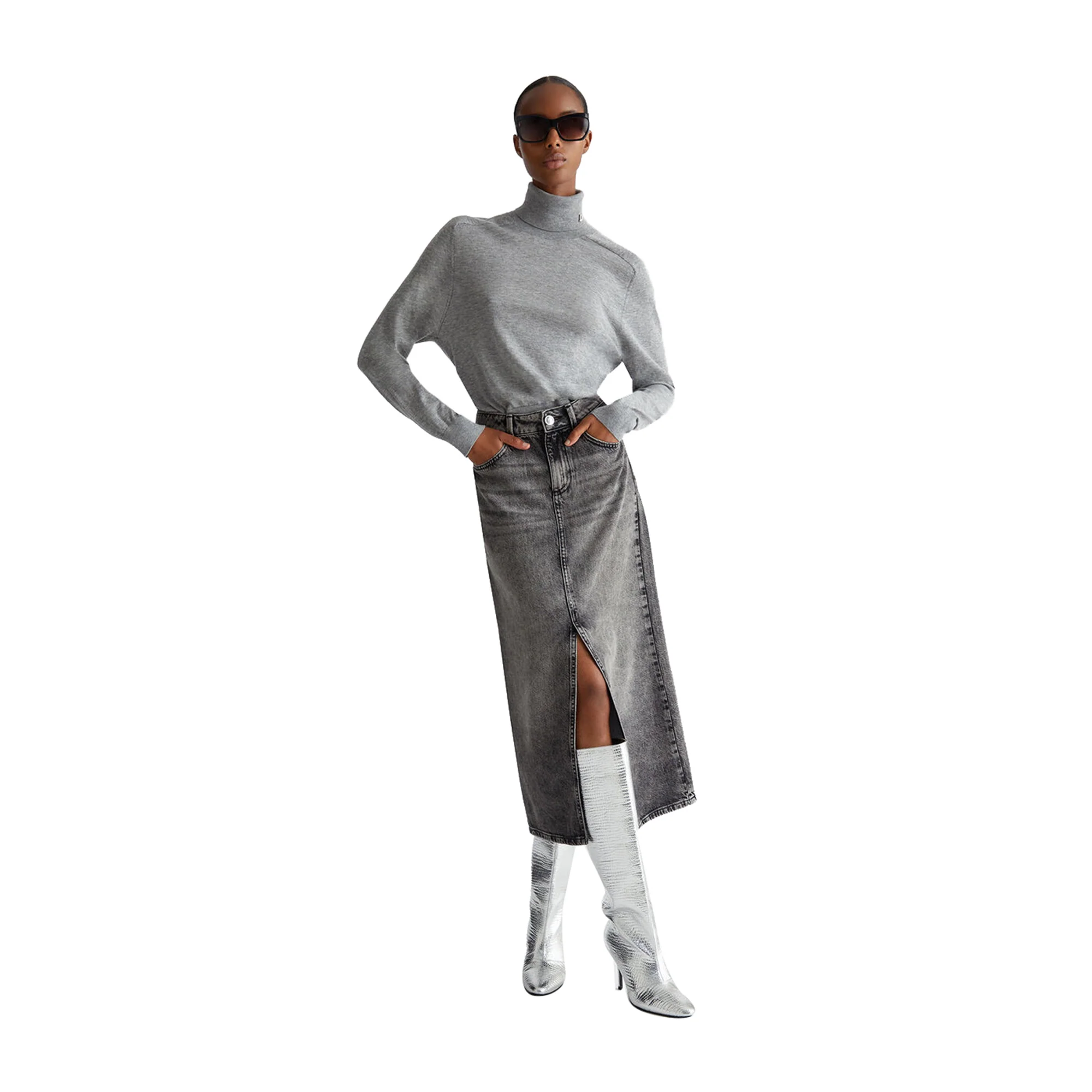 Dolcevita Donna in cotone e cashmere Grigio - immagine 8