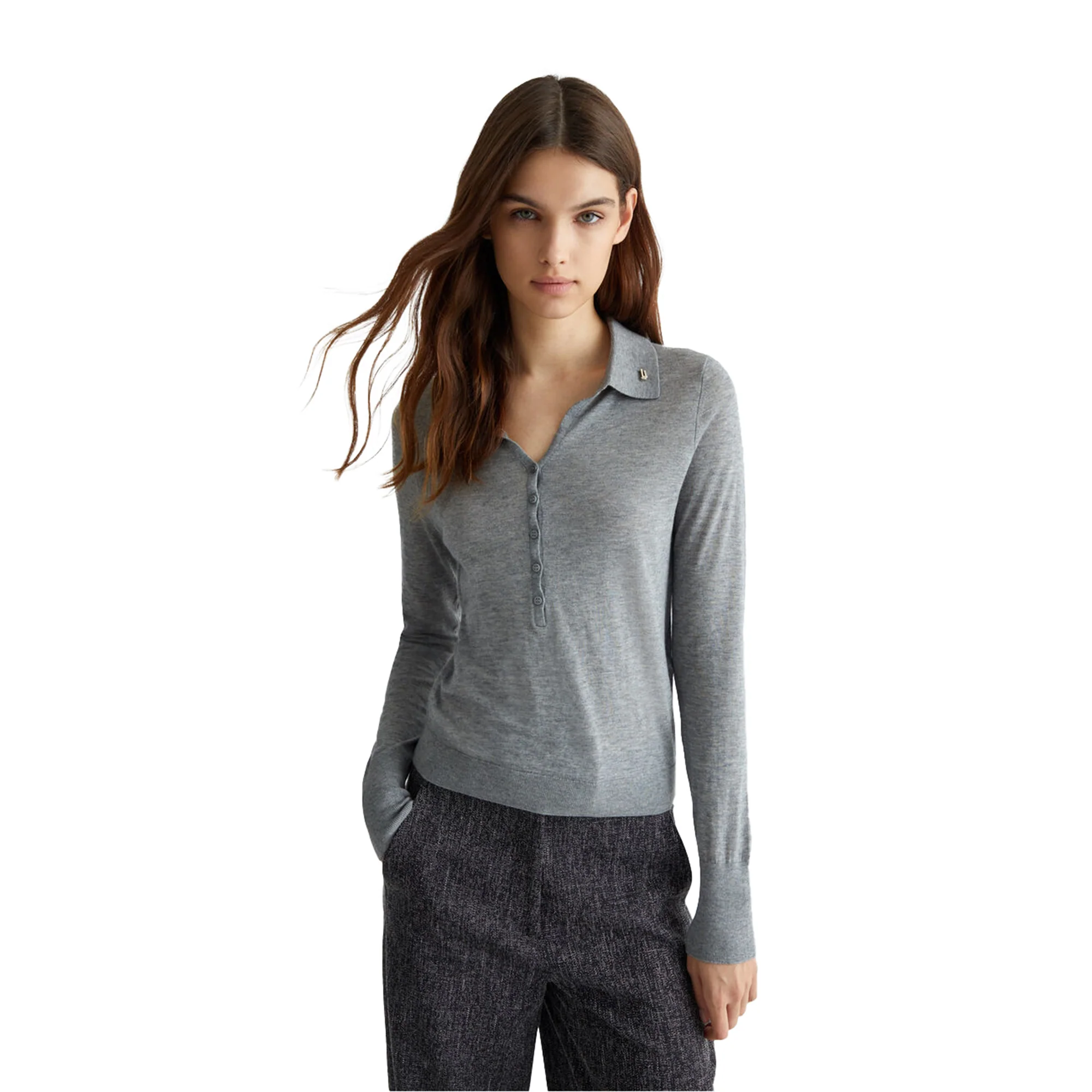 Polo Donna in misto cashmere Grigio - immagine 3