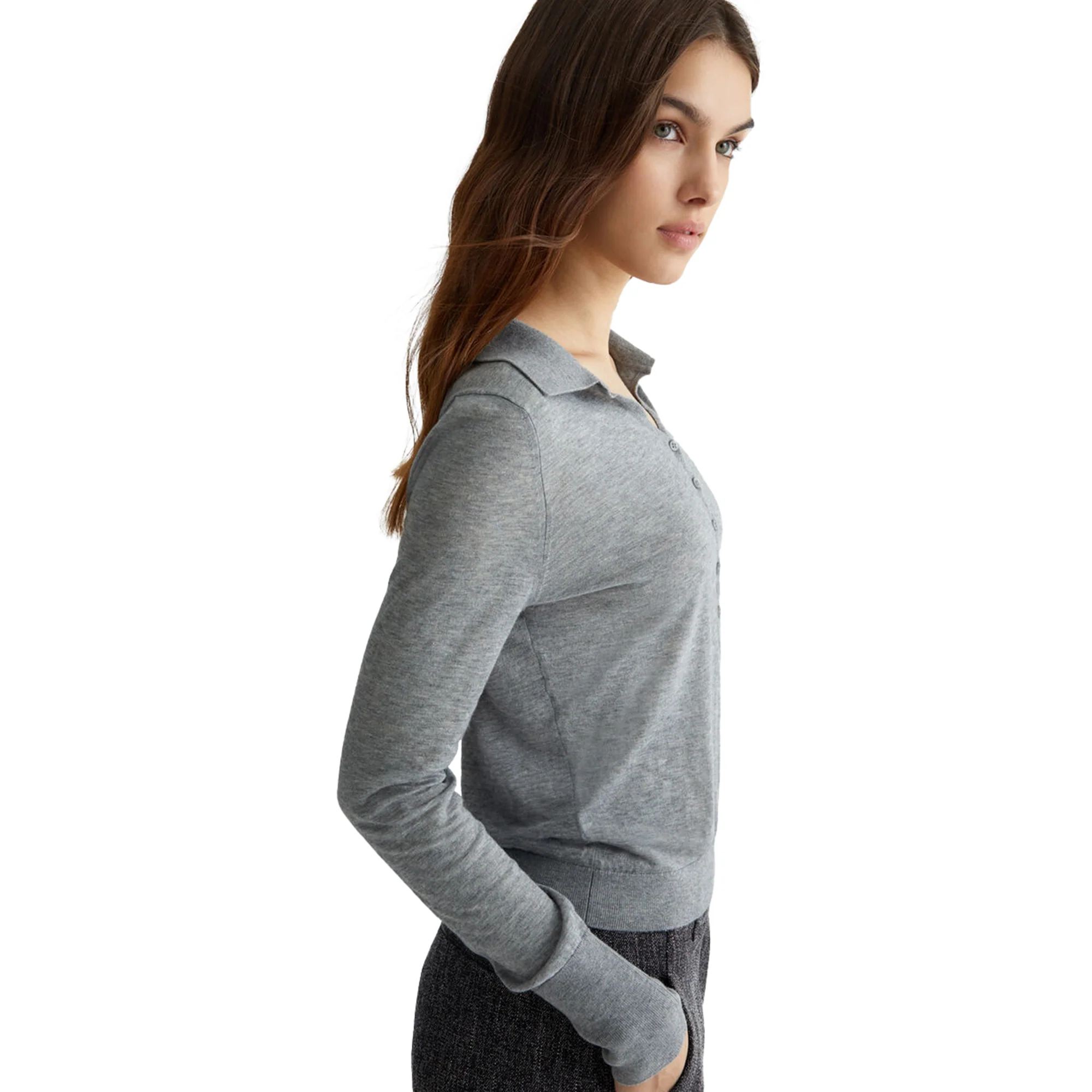 Polo Donna in misto cashmere Grigio - immagine 7