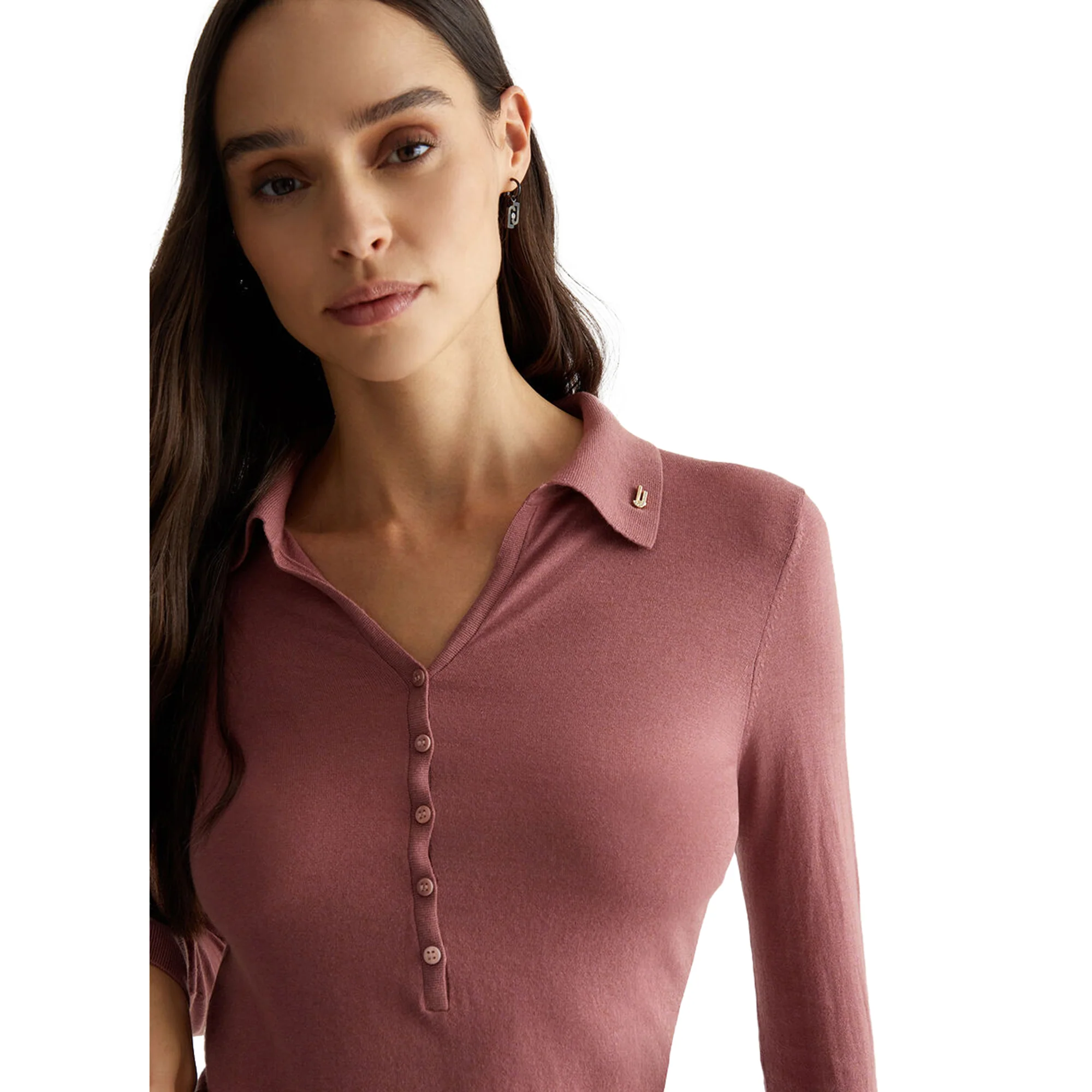 Polo Donna in misto cashmere Rosa - immagine 5
