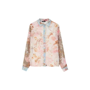 Camicia da donna con motivo floreale ecosostenibile