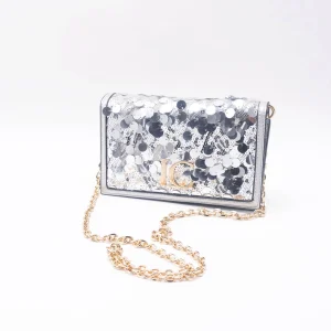 LA CARRIE BAG - POCHETTE PAILLETTES SILVER