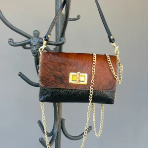 POLO SHOES BAGS - BAG ANNA ANIMALIER BROWN