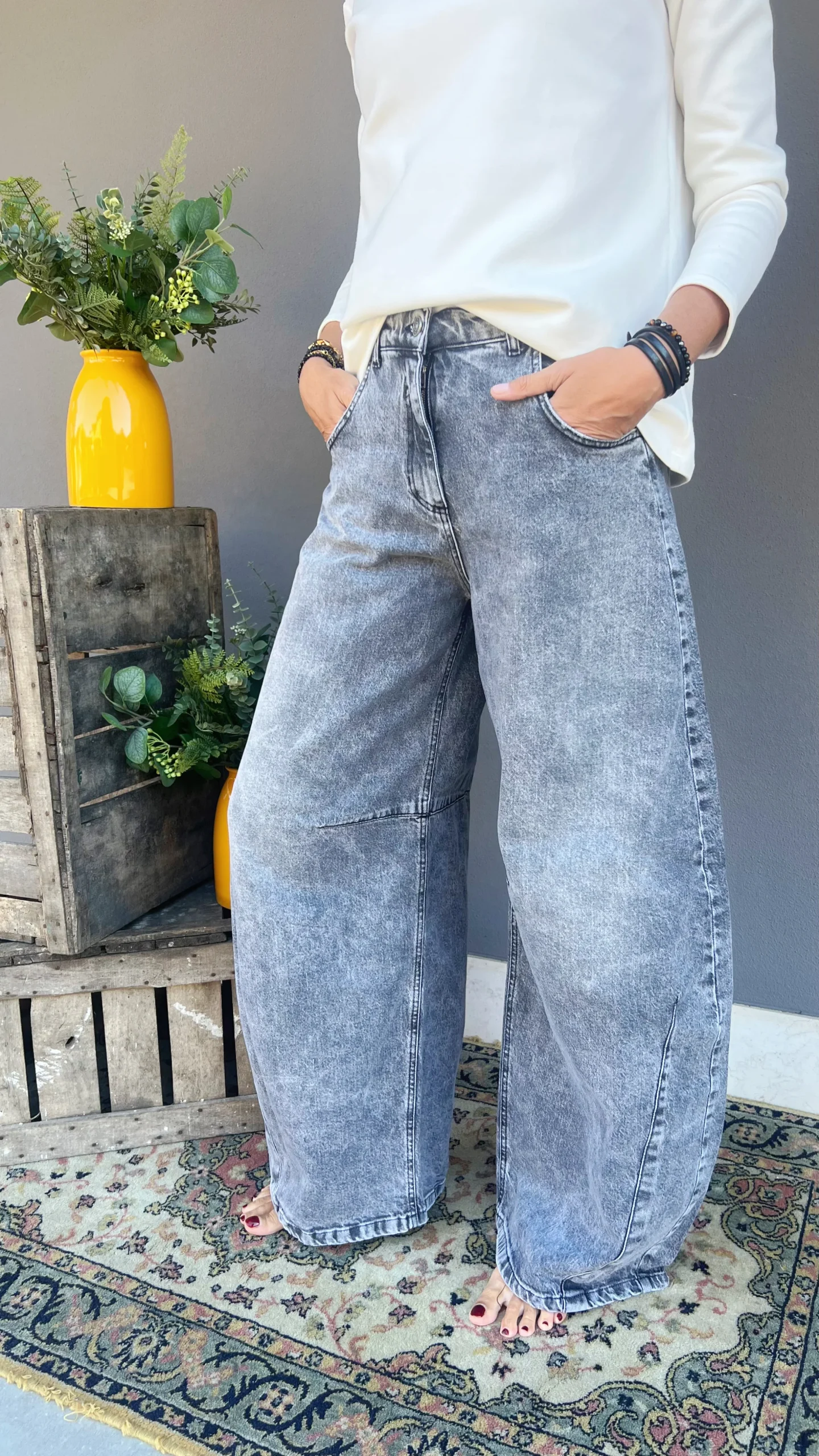 GOD SAVE DENIM - JEANS BALLOON SLAVATO BLACK - immagine 3