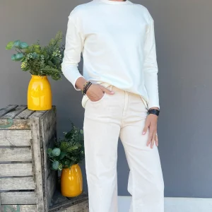 GOD SAVE DENIM - PANTALONE PALAZZO VELLUTO BEIGE