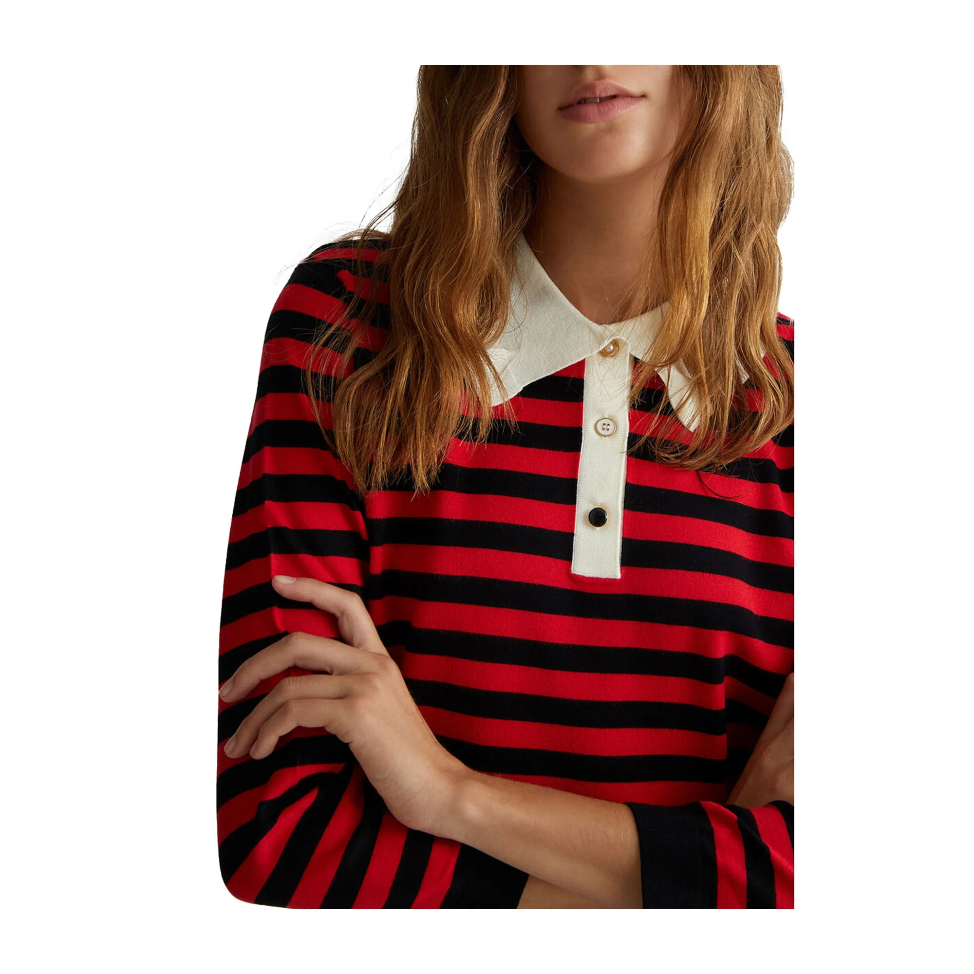 Maglia Donna a righe con bottoni gioiello - immagine 6