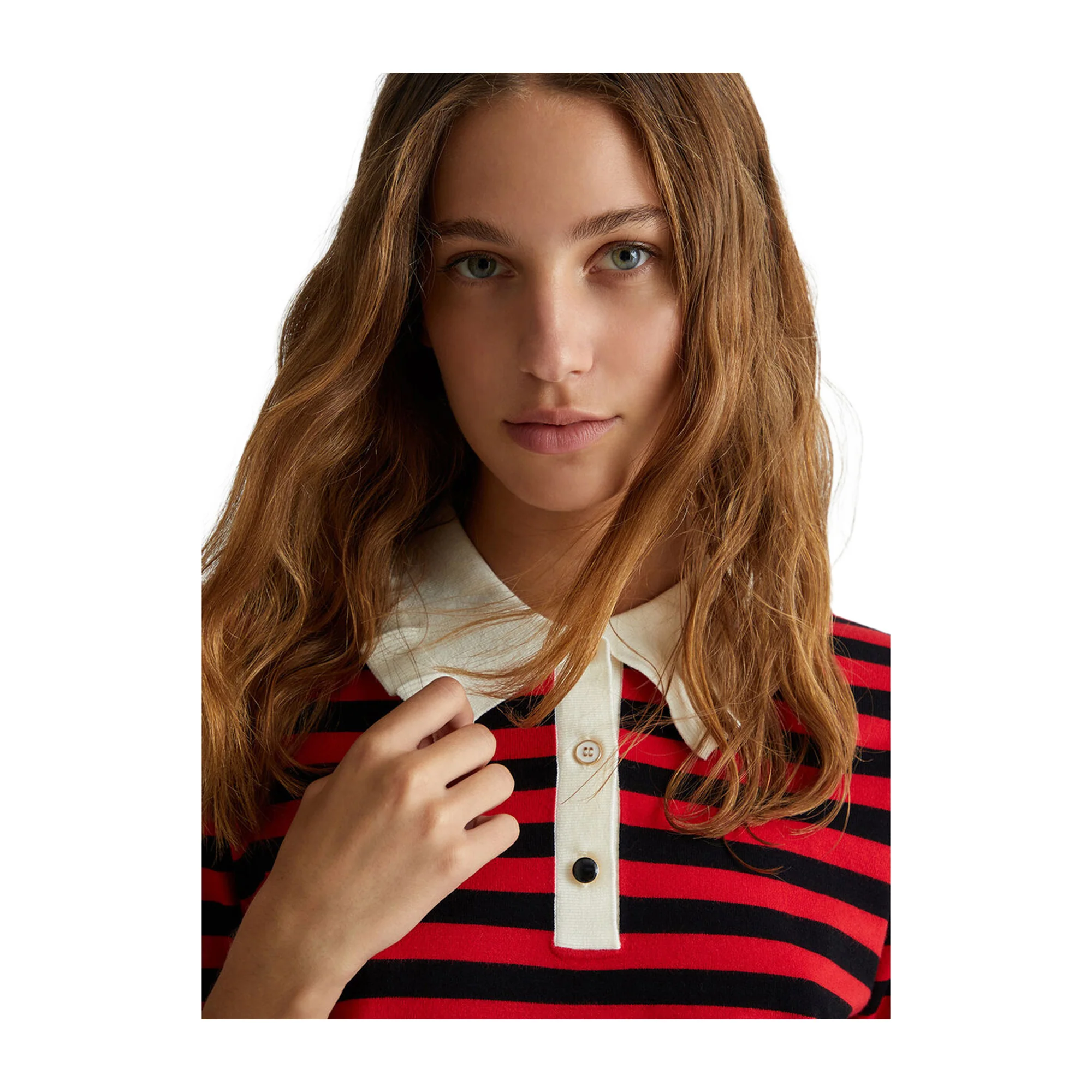 Maglia Donna a righe con bottoni gioiello - immagine 5