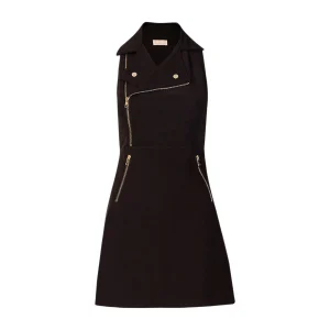 Abito corto Donna con zip Nero