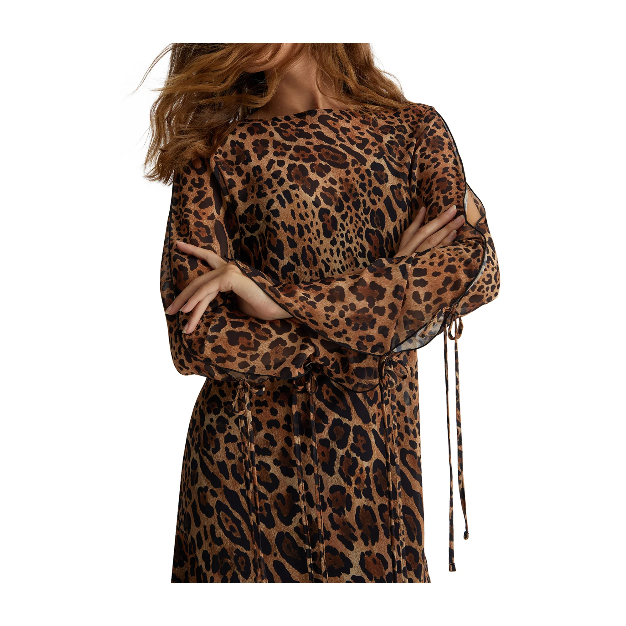 Abito corto Donna animalier in tulle - immagine 5