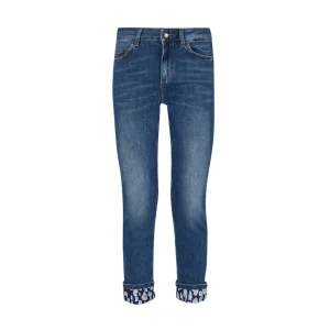 Jeans Donna a vita alta dettaglio animalier