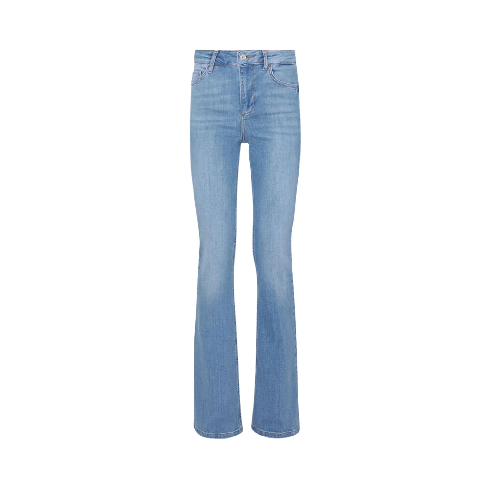 JEANS FLARE VITA ALTA - DENIM BLU SCURO - immagine 2