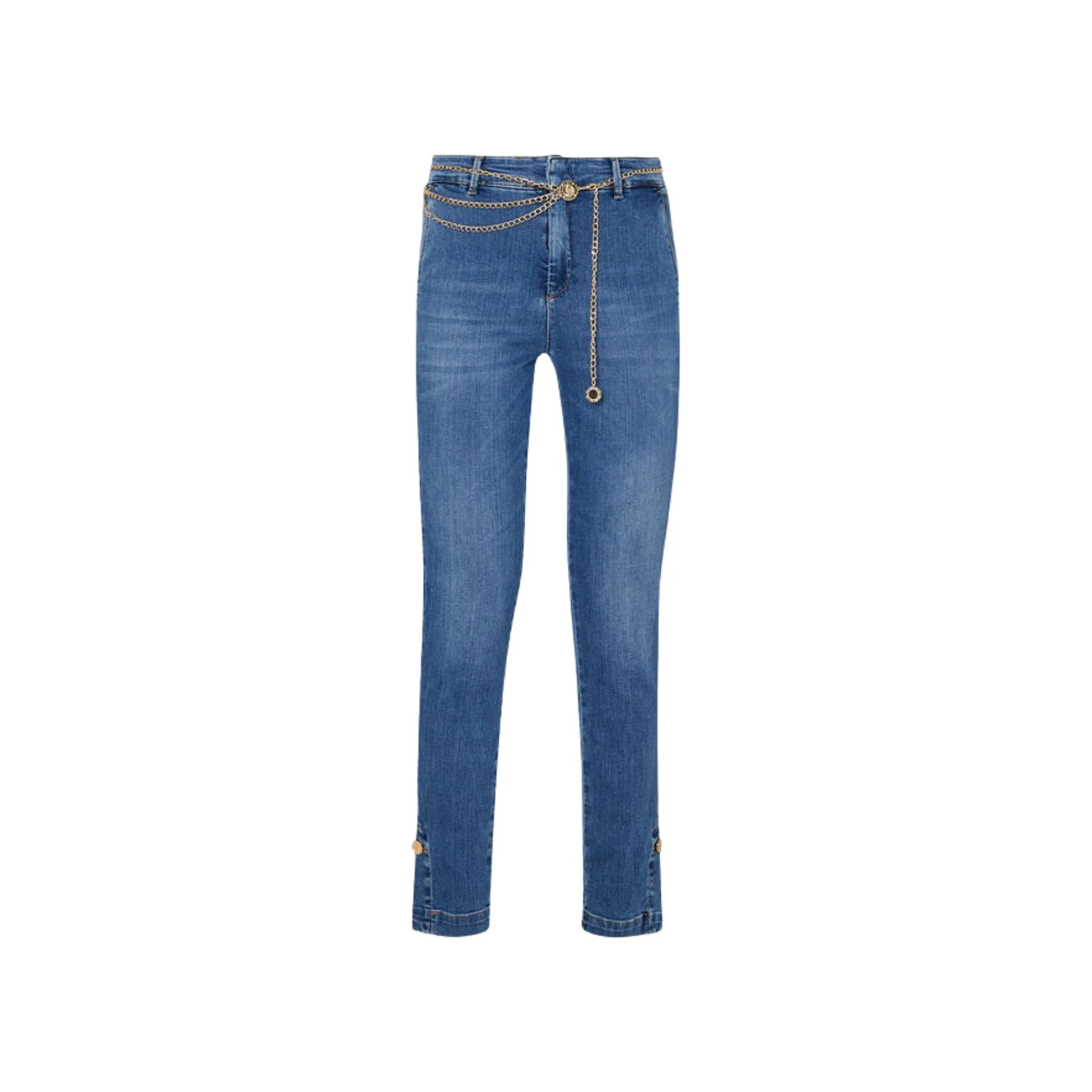 Jeans Chino In Denim Donna - Denim Blu