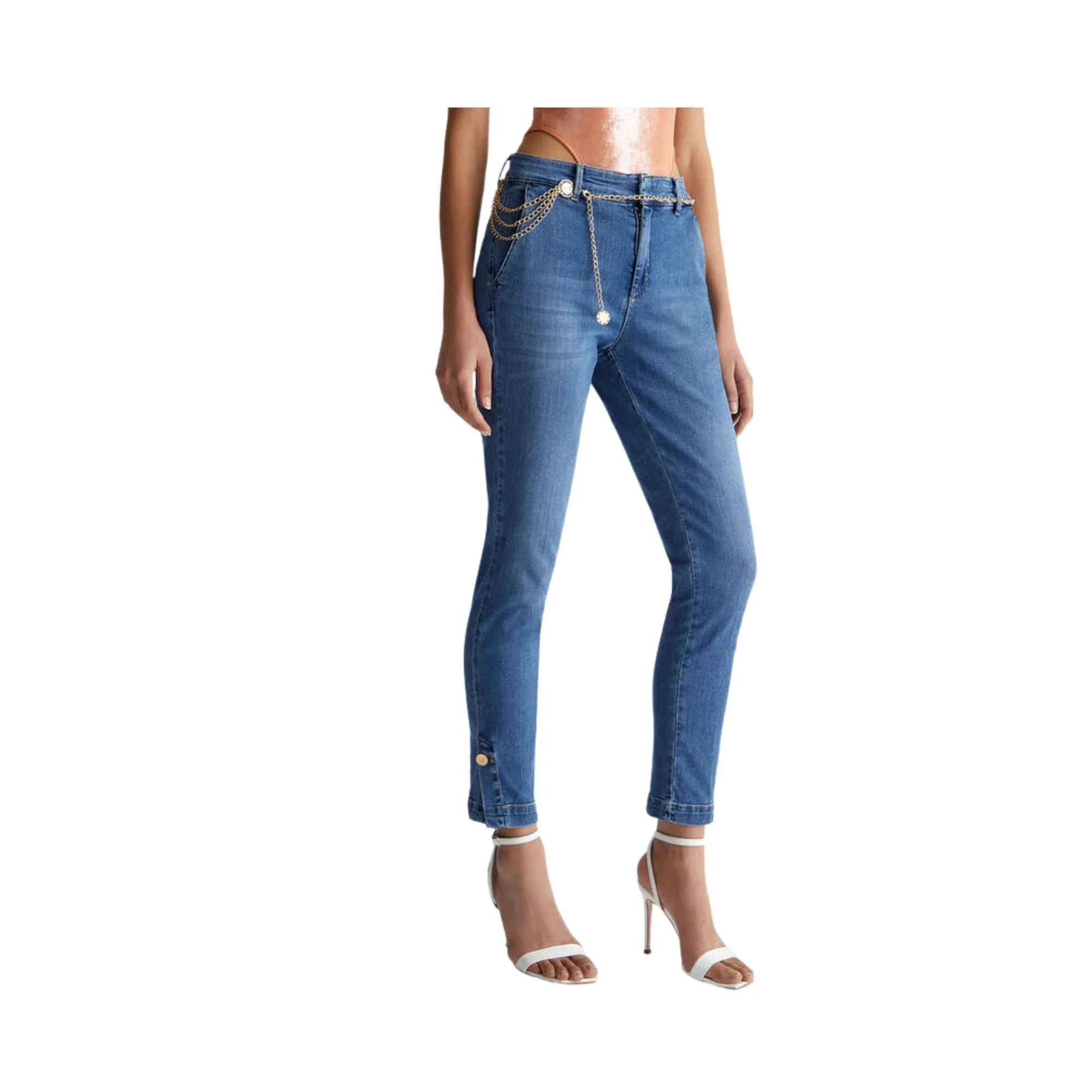 Jeans Chino In Denim Donna - Denim Blu - immagine 3