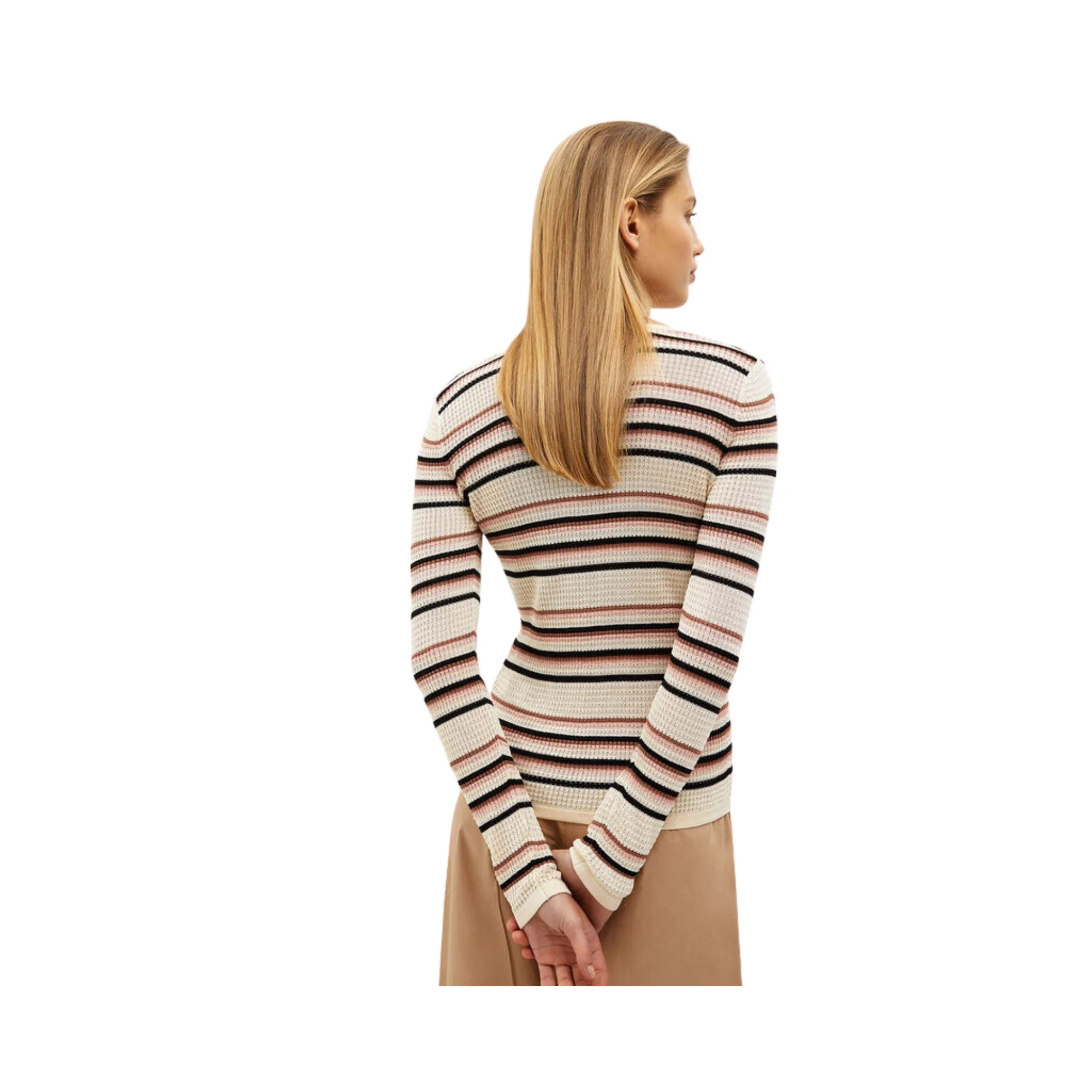 Maglia Donna a righe all over - immagine 4