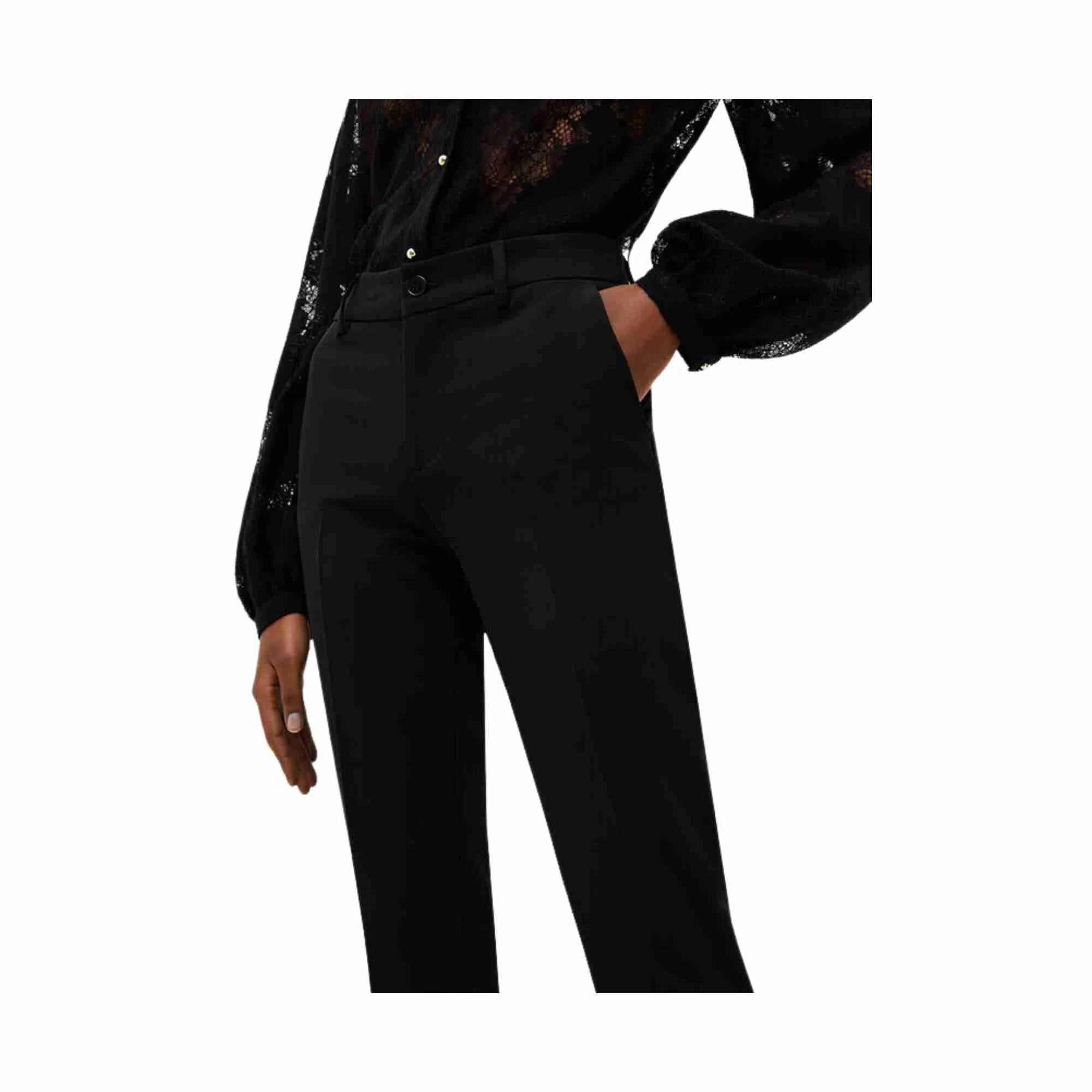 Pantaloni In Twill Stretch Donna - Nero - immagine 5