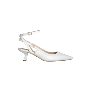 Slingback bianche con tacco basso