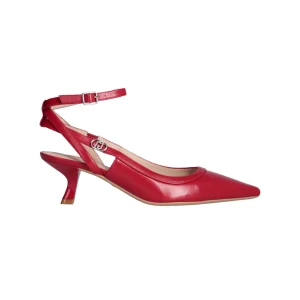 Slingback rosse con tacco basso