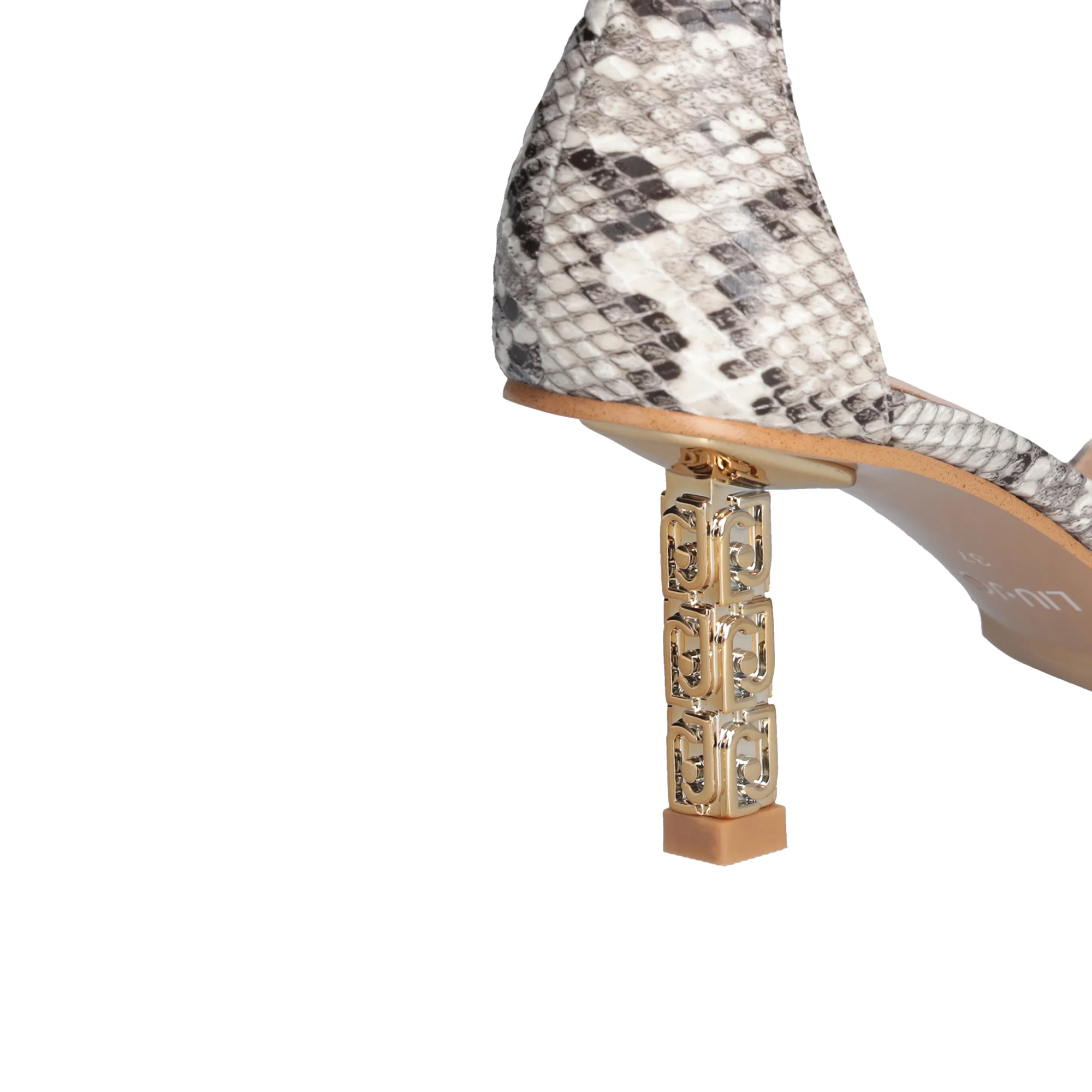 Sandali Donna con tacco logato Stampa pitone - immagine 6