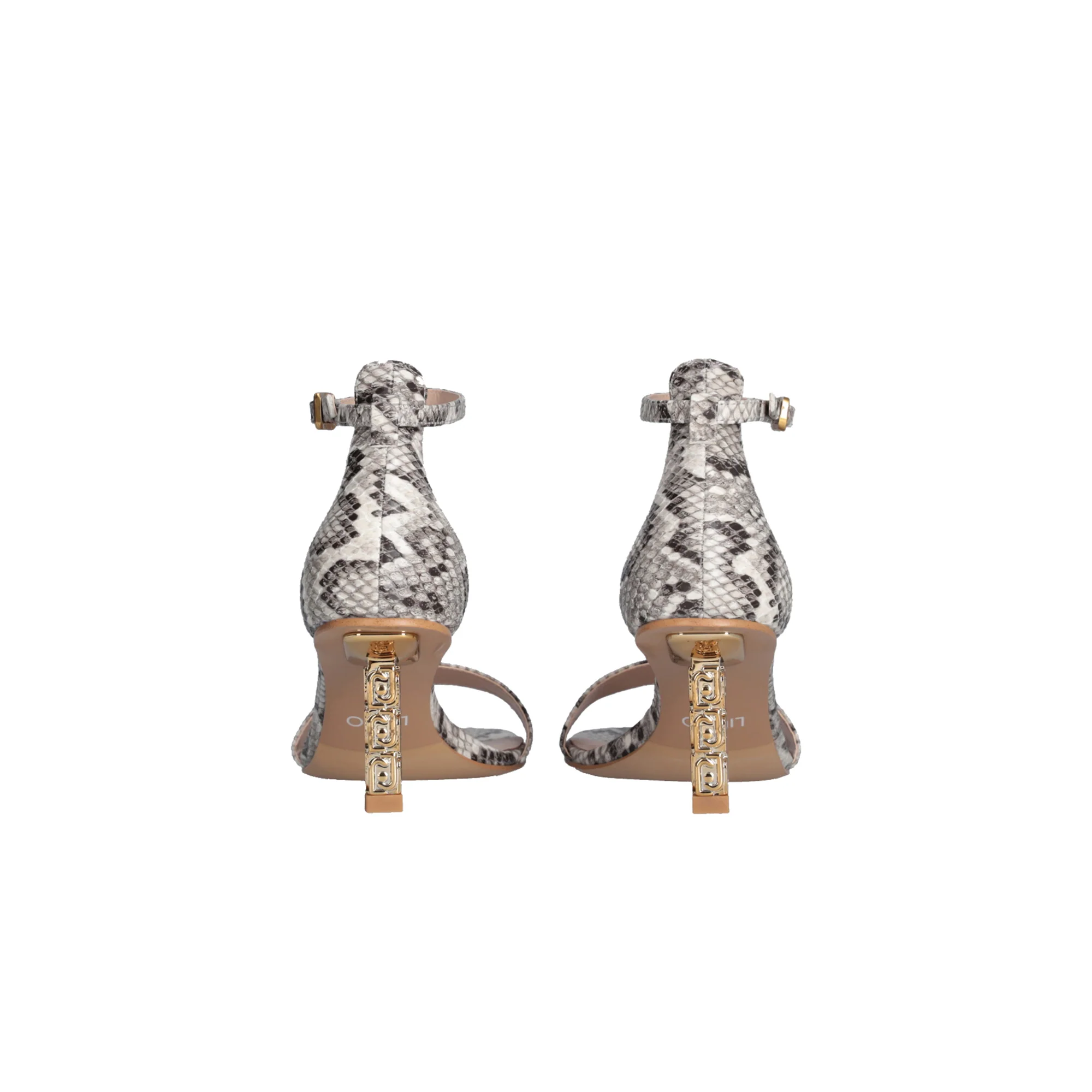 Sandali Donna con tacco logato Stampa pitone - immagine 5