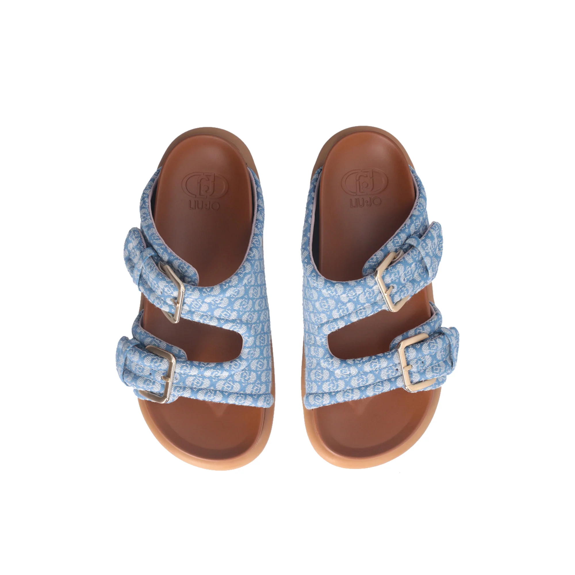 Sandali Donna con fascette bold Blu denim - immagine 3