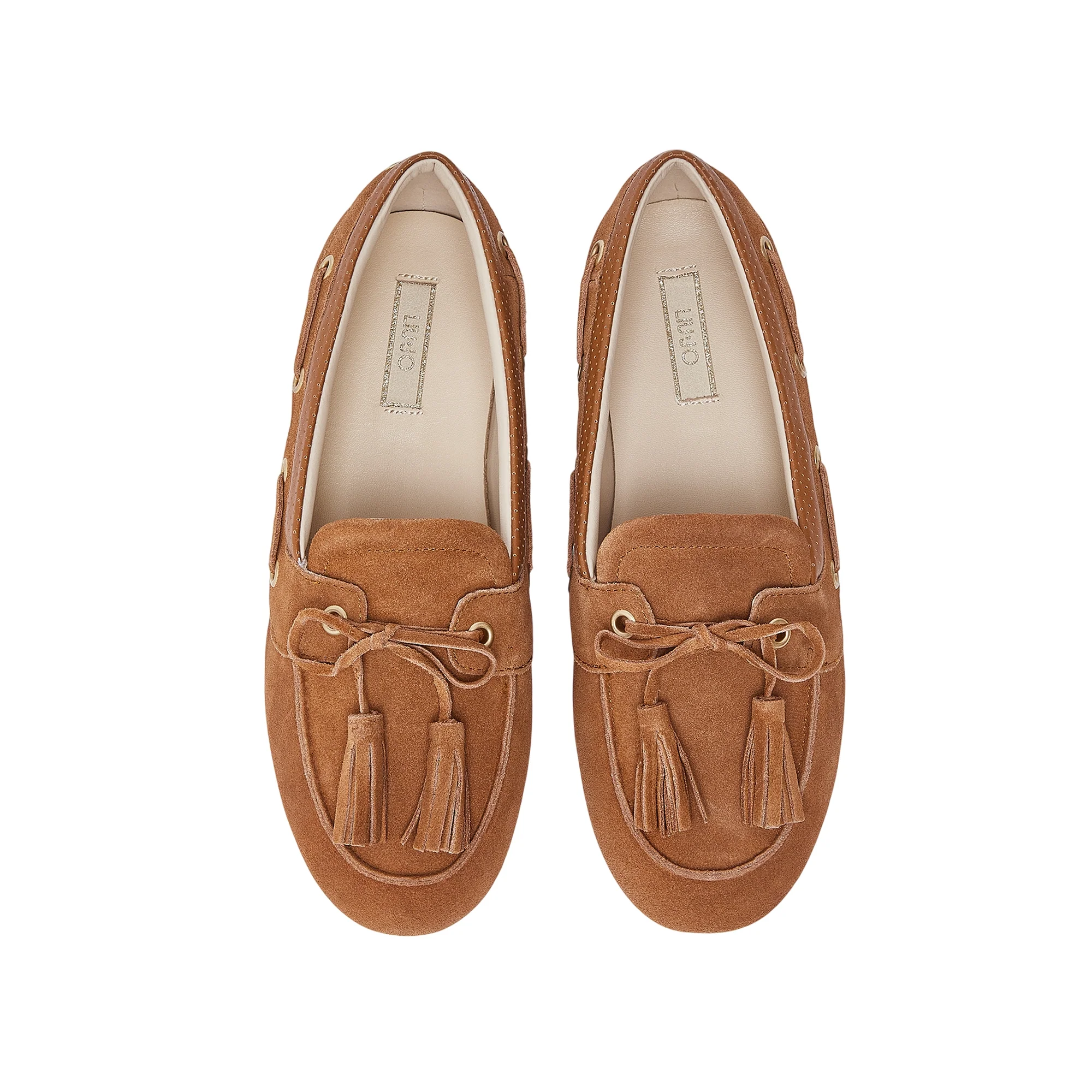 Mocassini Donna in suede con nappine marrone - immagine 3