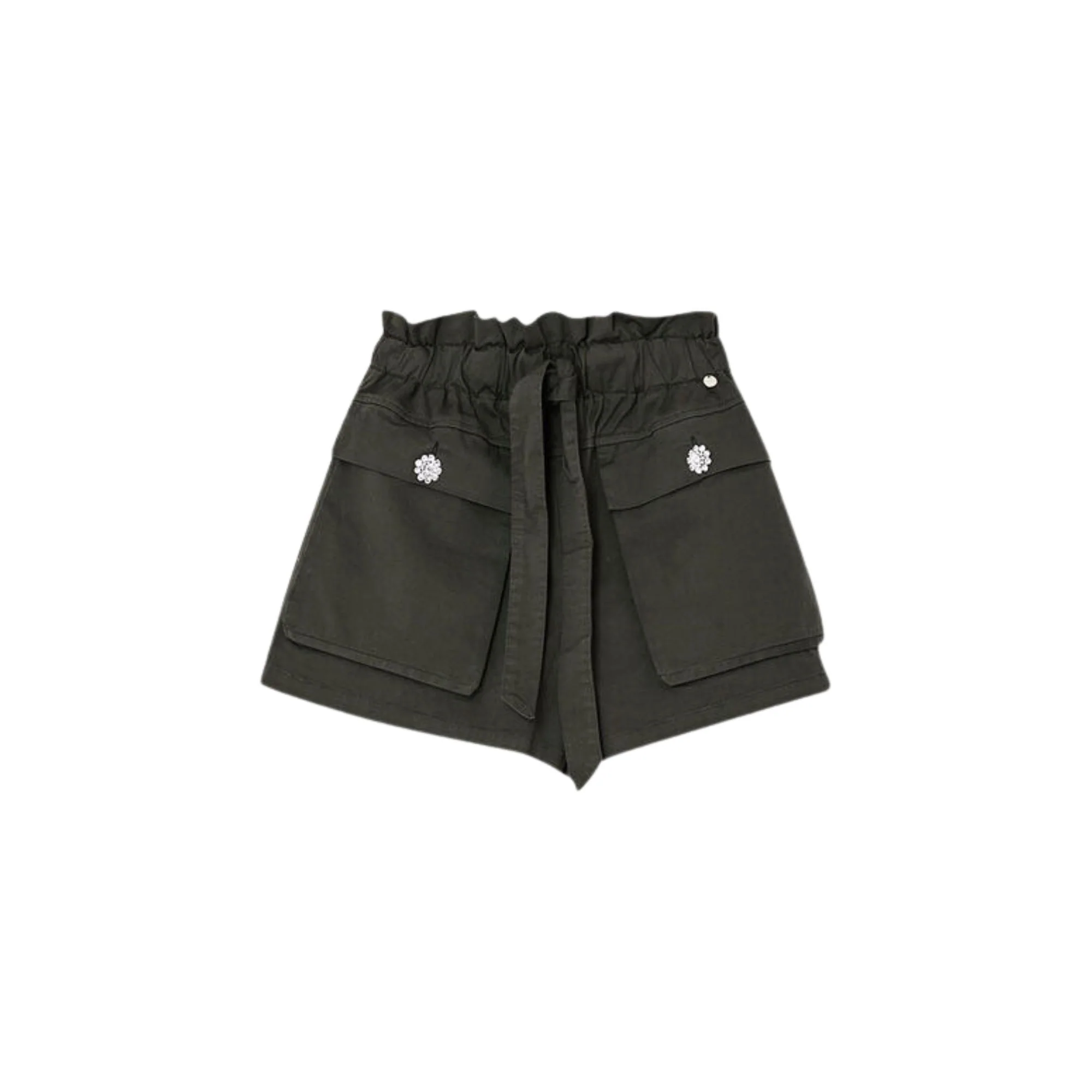 Shorts Donna con coulisse e bottoni gioiello - immagine 2