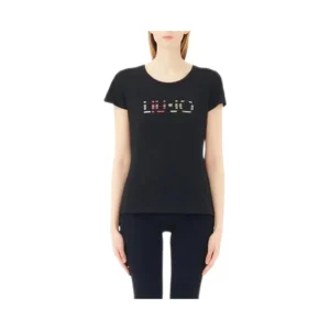 T-shirt Donna con logo con strass