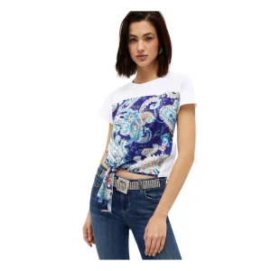 T-shirt Donna con foulard con nodo