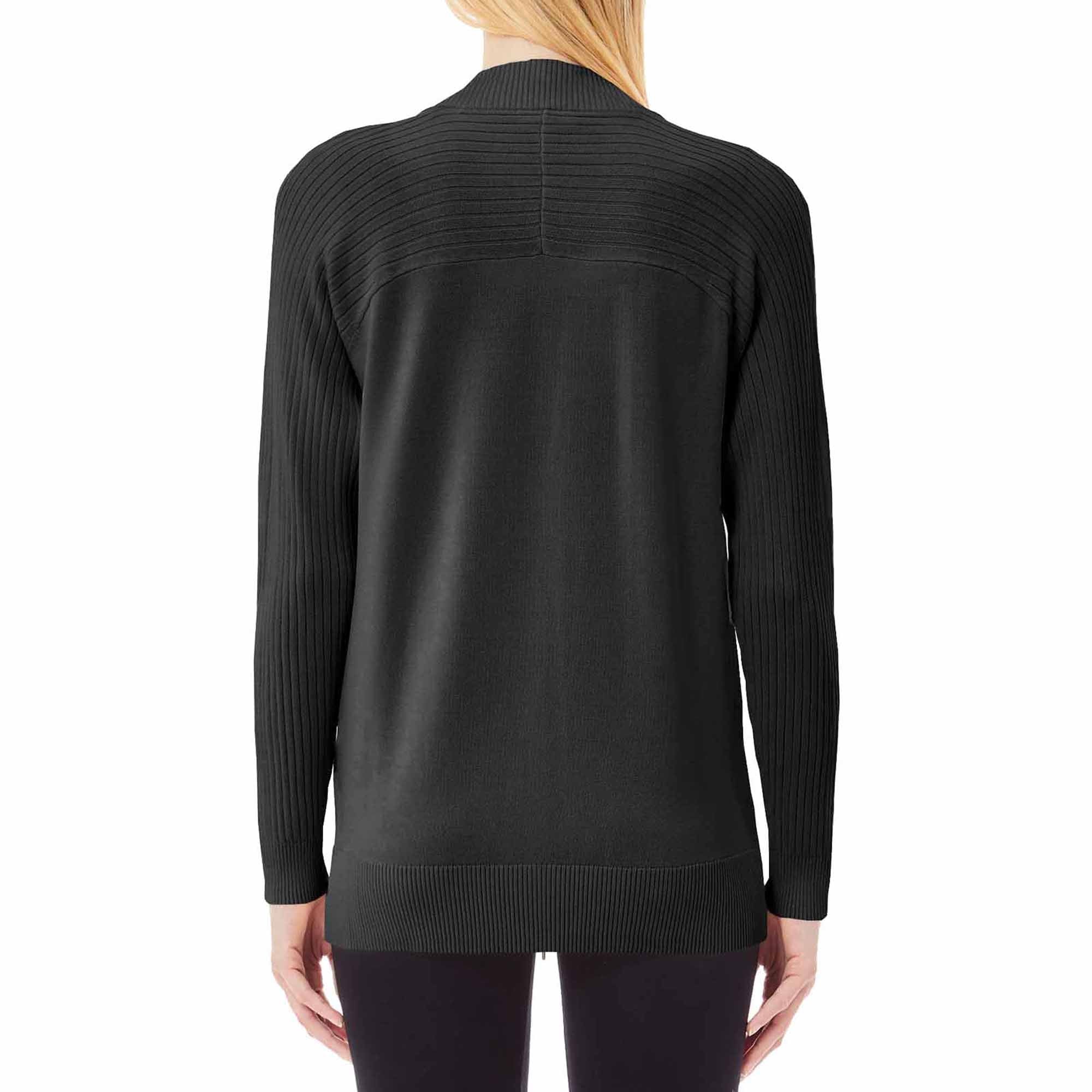 Cardigan Donna in maglia con zip Nero - immagine 3