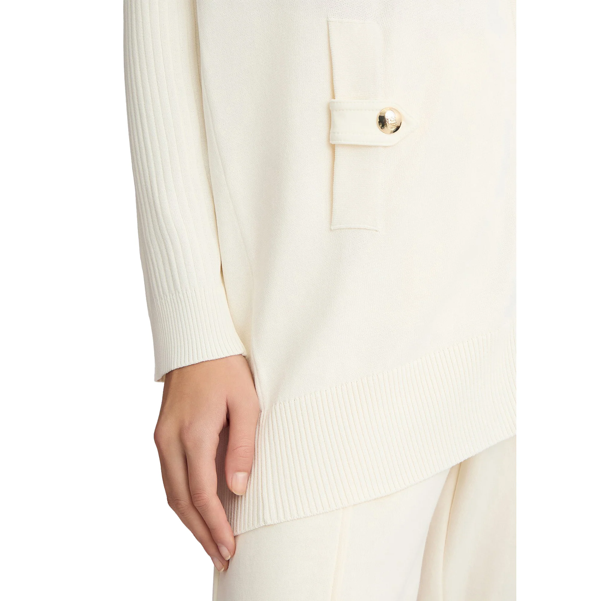 Cardigan Donna in maglia con zip Bianco - immagine 5