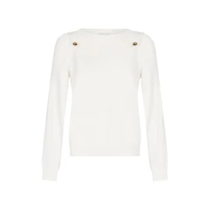 Maglia Donna Bianca con bottoni logati