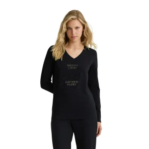 T-shirt Donna a maniche lunghe nera