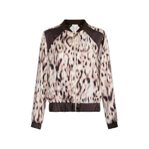 Bomber Donna in raso stampato Animalier