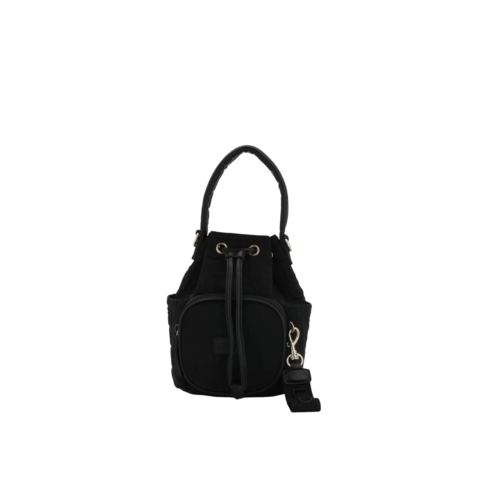 Borsa a secchiello medio in scuba nero - immagine 2