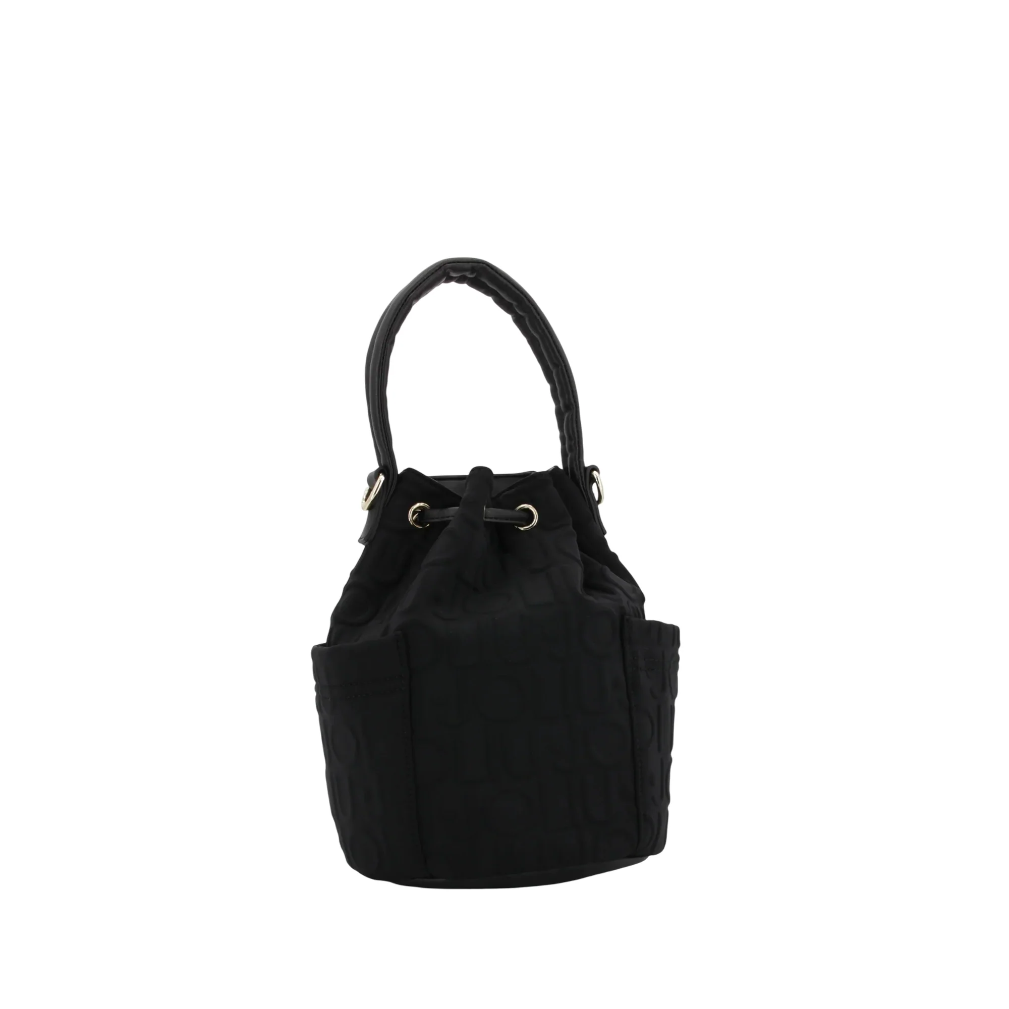 Borsa a secchiello medio in scuba nero - immagine 3