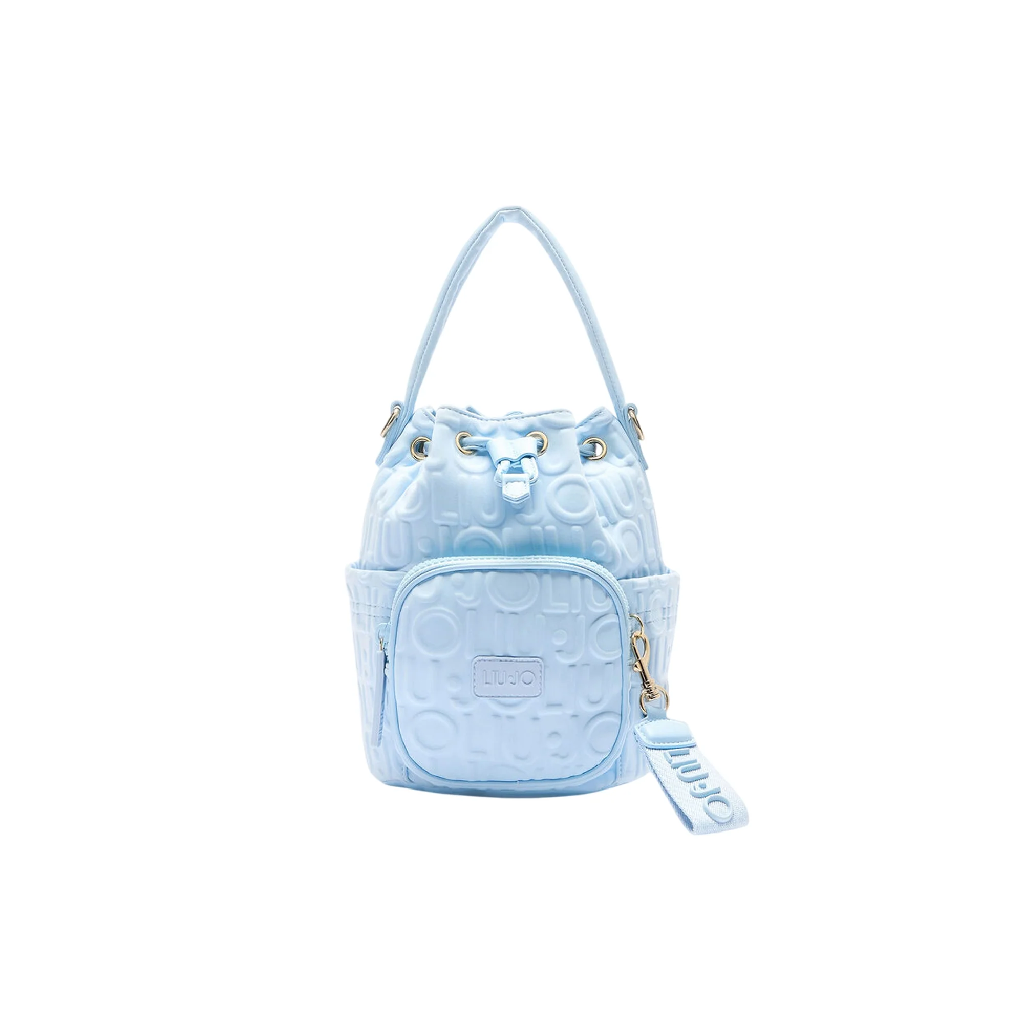 Borsa a secchiello medio in scuba azzurro - immagine 2