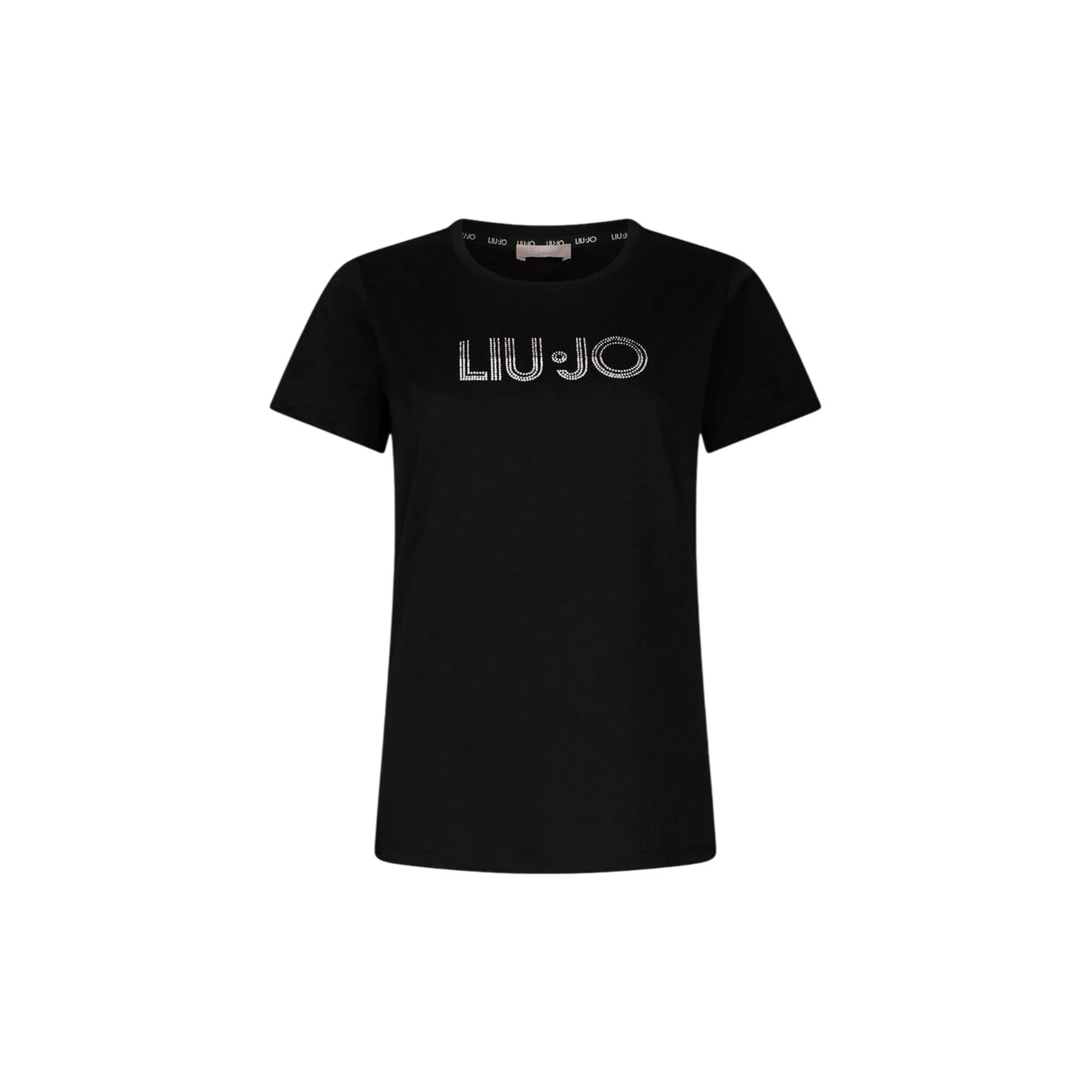 T-shirt Donna con logo lineare con strass bicolor - immagine 2