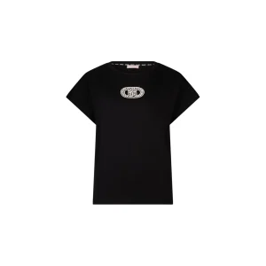 T-shirt da Donna nera con dettagli gioiello