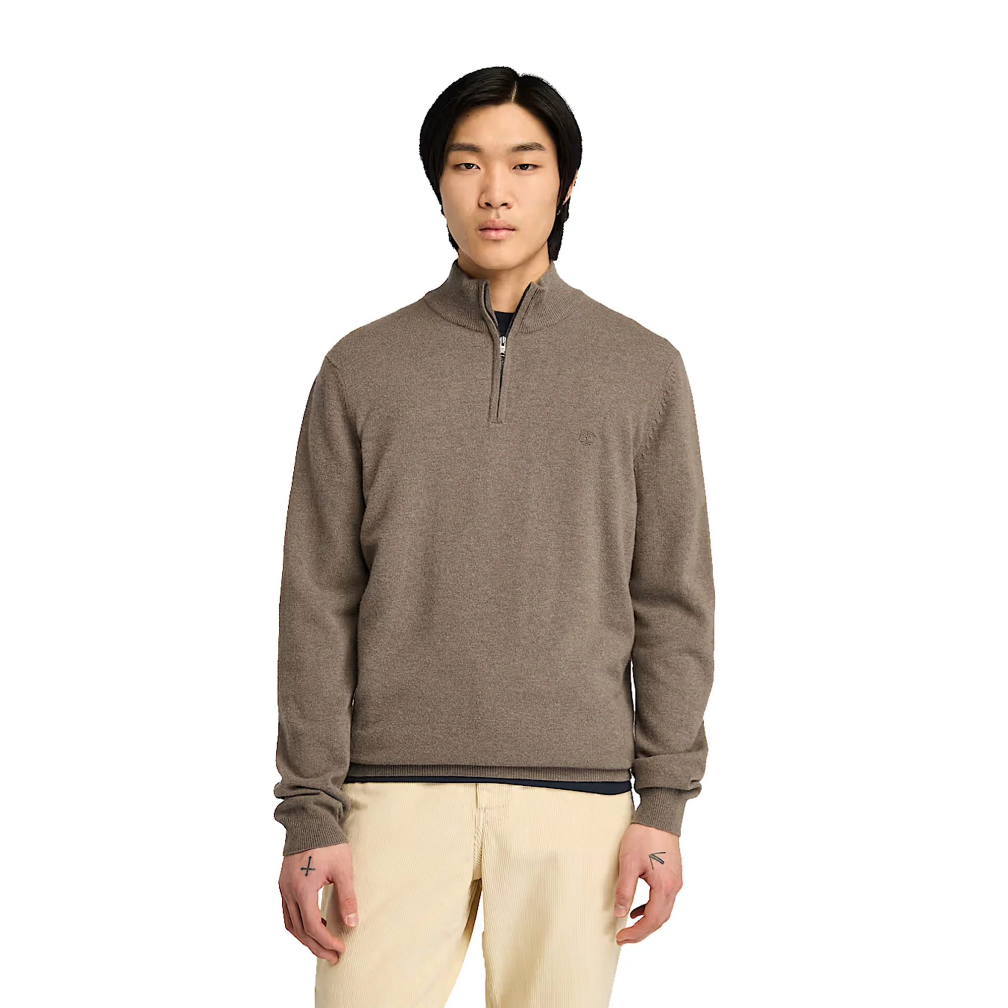 Maglione Uomo con Zip Cohas Brook Marrone - immagine 3