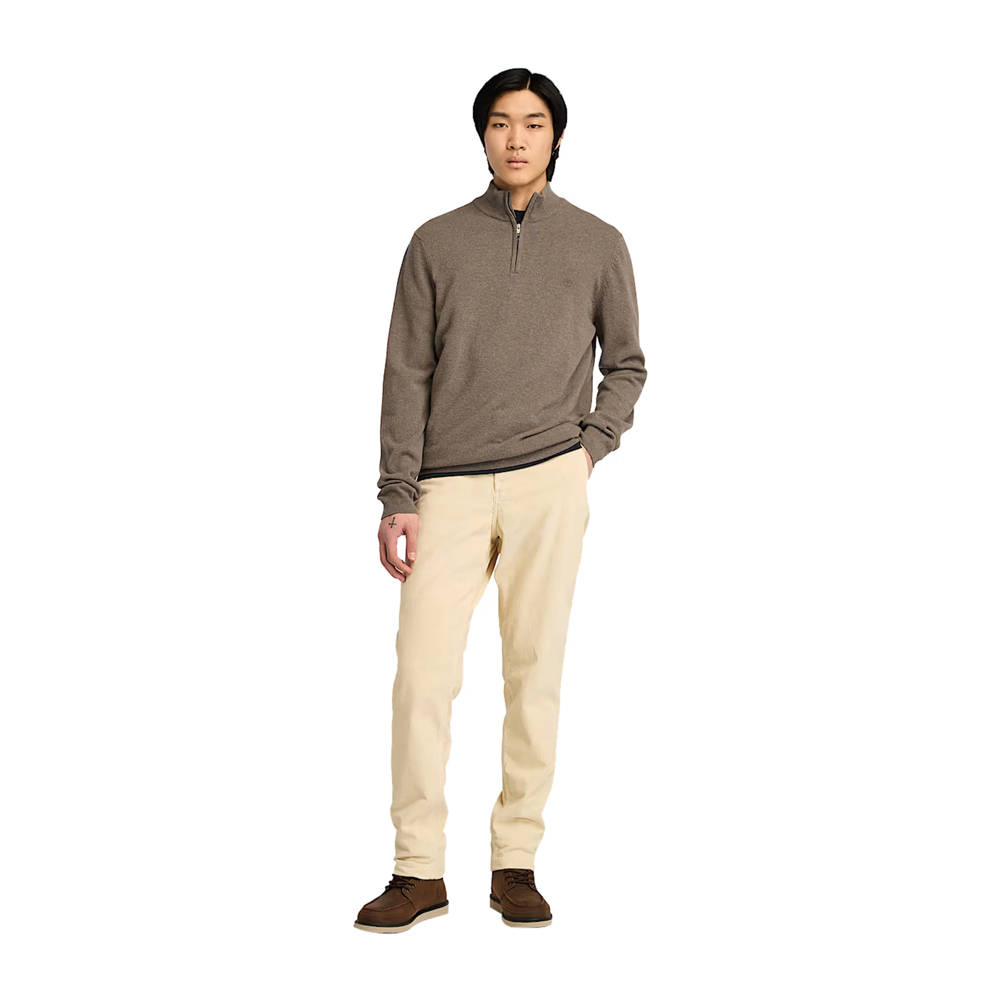 Maglione Uomo con Zip Cohas Brook Marrone - immagine 6