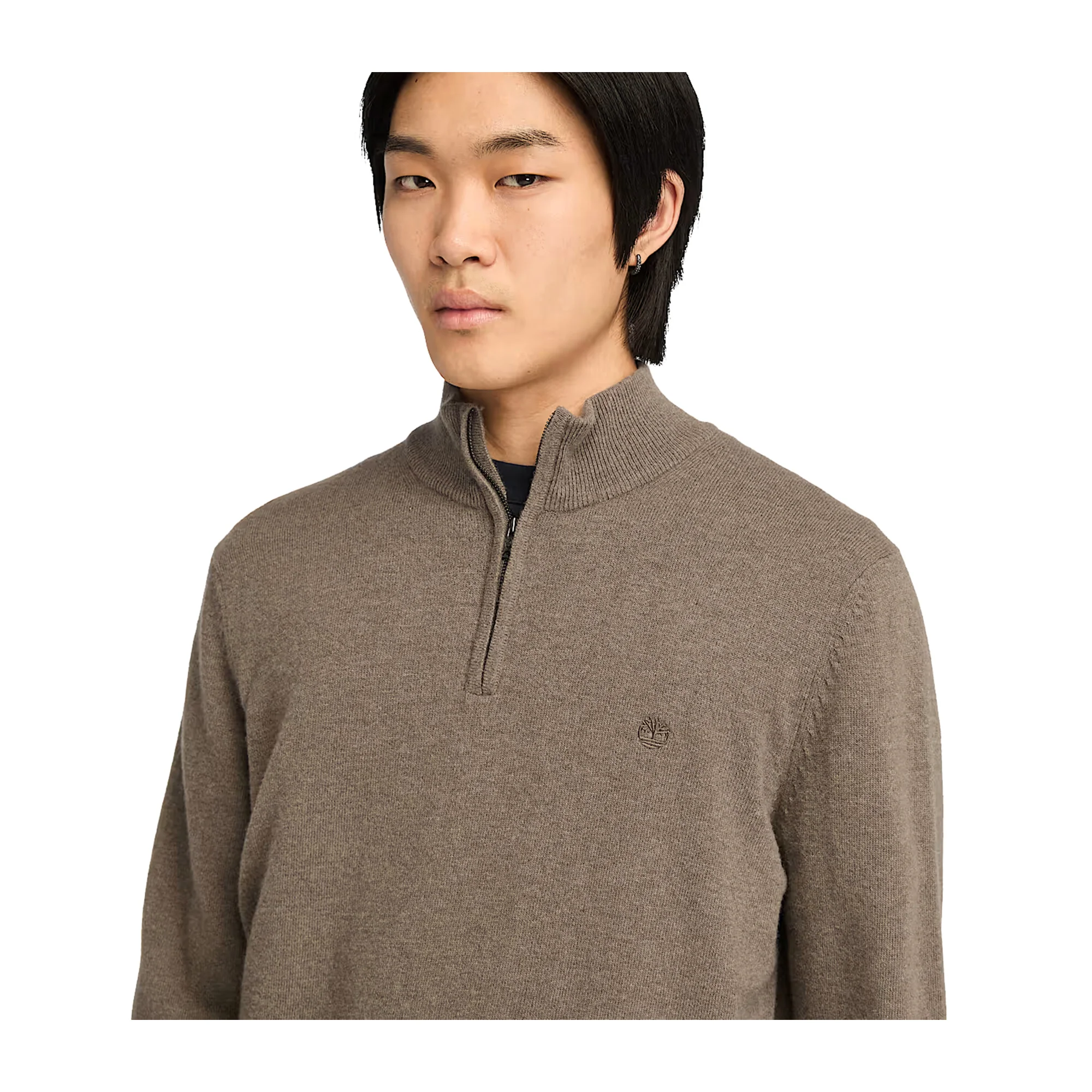 Maglione Uomo con Zip Cohas Brook Marrone - immagine 5