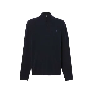 Maglione Uomo con Zip Cohas Brook Blu scuro