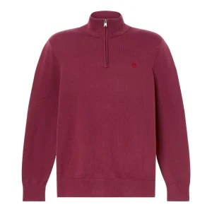 Maglione Uomo con zip 1/4 Williams River Bordeaux