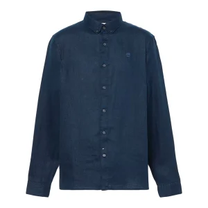 Camicia Uomo in Lino Mill Brook Blu scuro