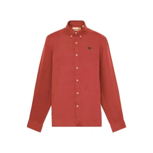 Camicia Uomo in Lino Mill Brook Rosso