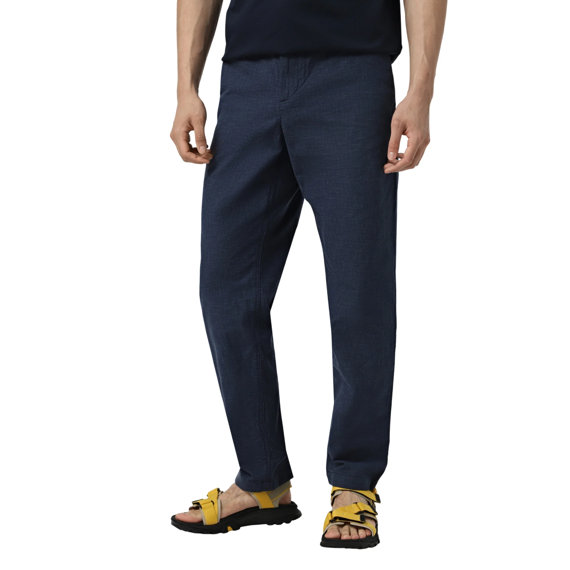 Pantaloni Joggers Uomo in Cotone e Lino Blu - immagine 2